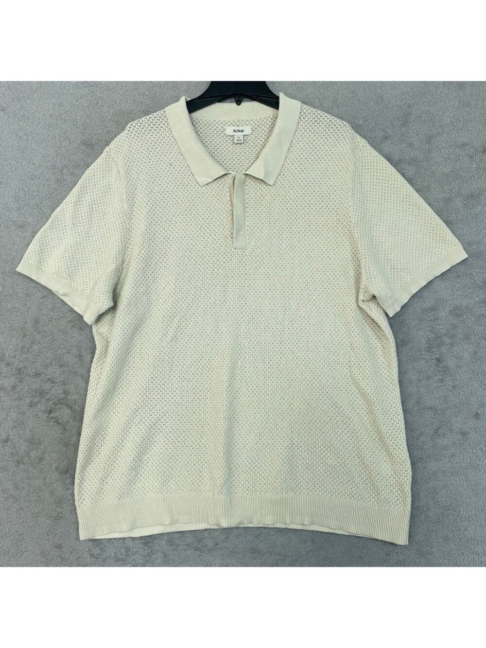 NWT Alfani Knit Polo Shirt Men's  XXL French Oak Beige 100% Cotton